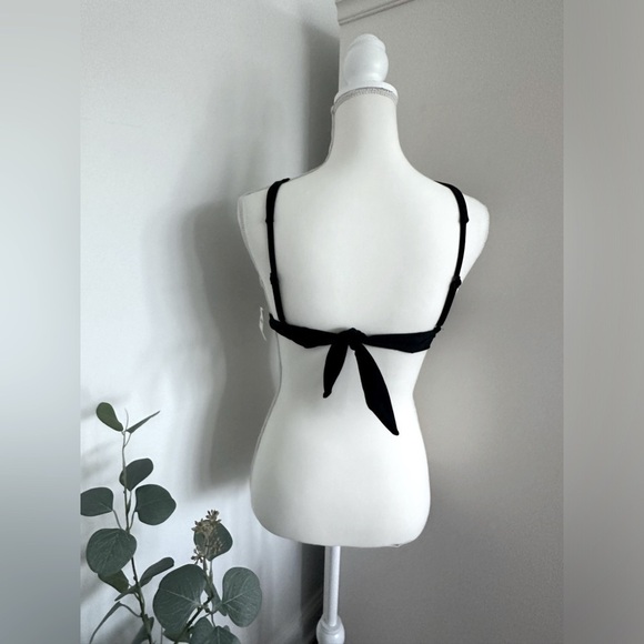 Aerie Black Triangle Tie Back Bikini Top Size Medium - Picture 4 of 11